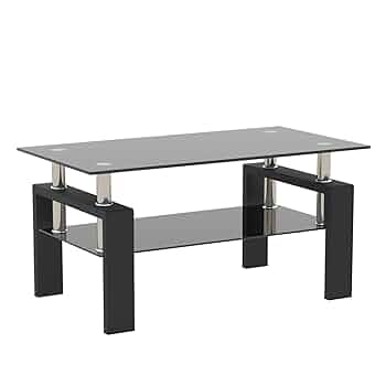 (OSJ)ガラステーブル コーヒーテーブル 幅88cm(クリアグラスブラック脚) Amazon｜(OSJ)ガラステーブル コーヒーテーブル 幅88cm 強化